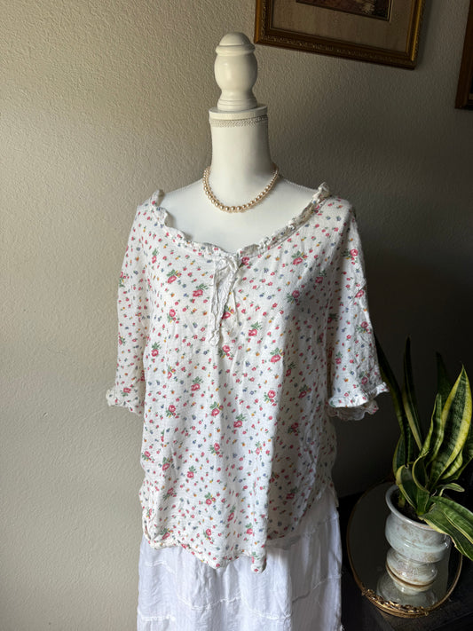 XXL - White Floral Top