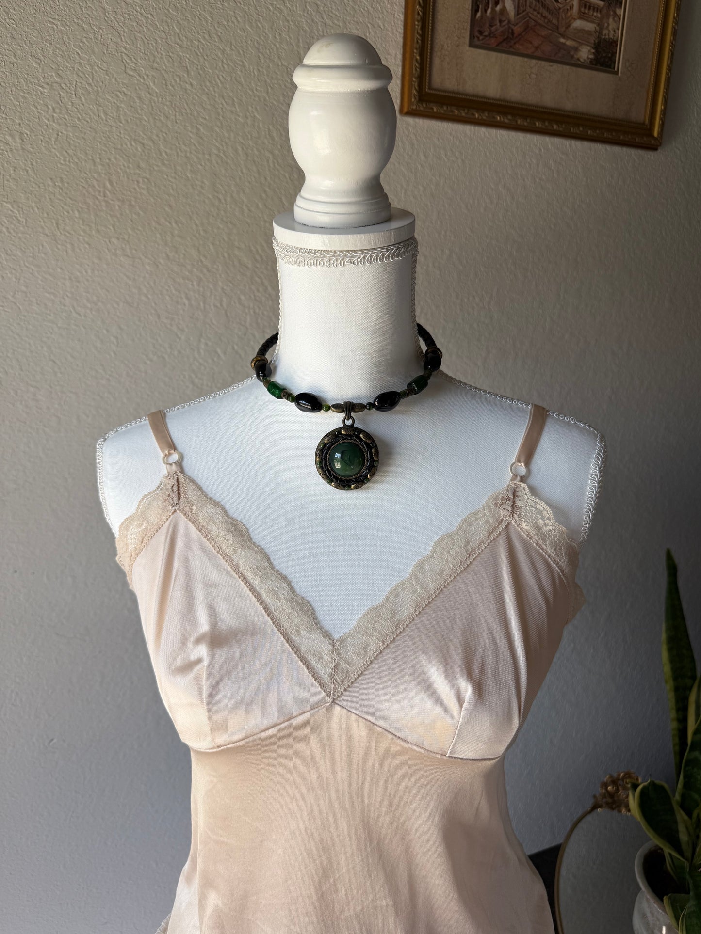 Green & Black Stone Necklace