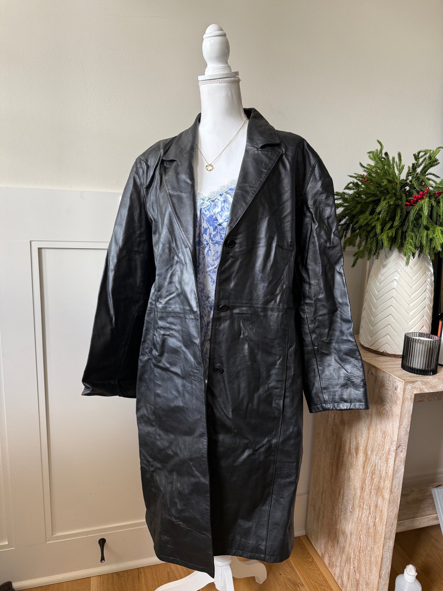 Black Leather Trench