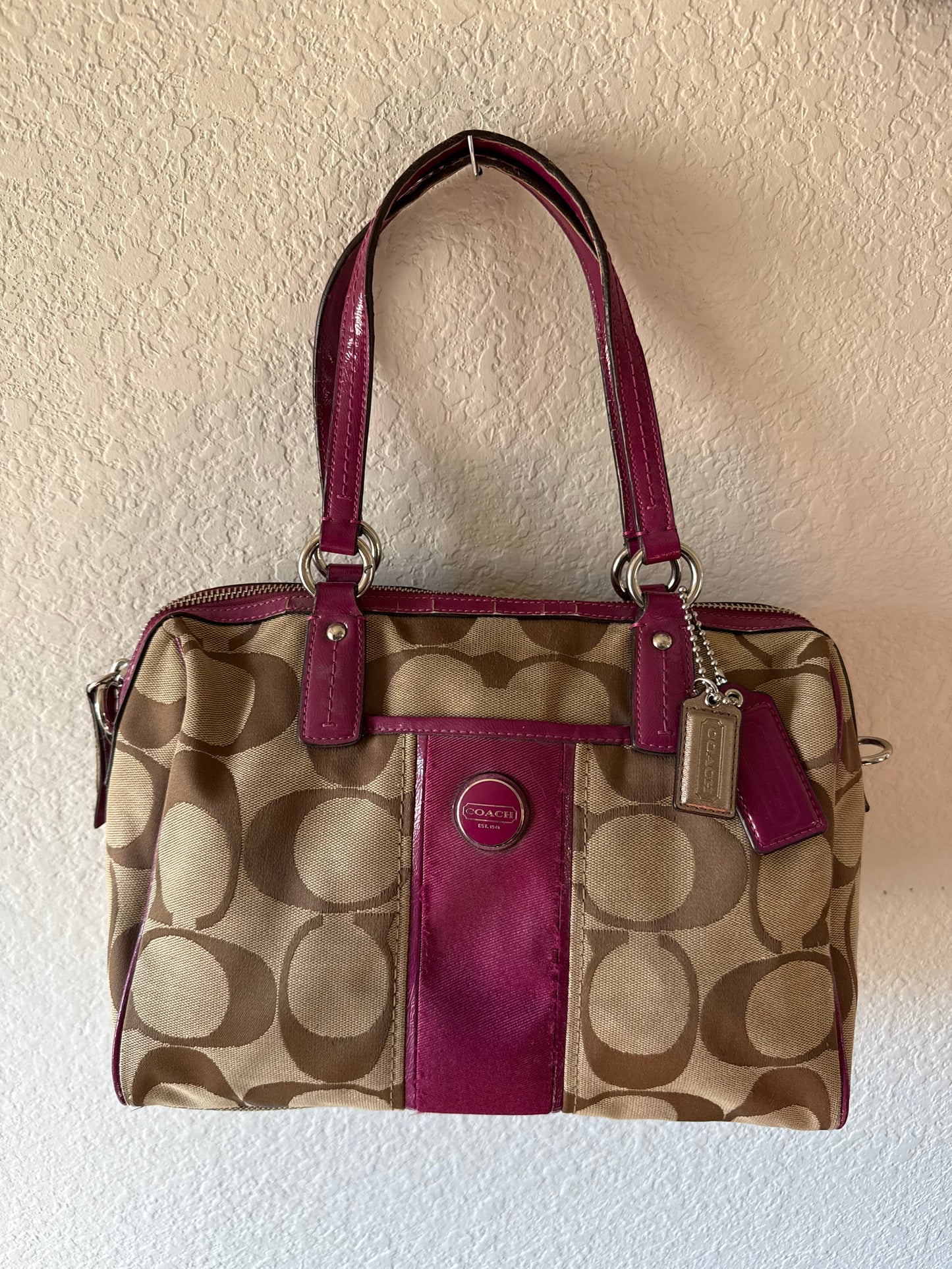 Coach Pink Signature Satchel