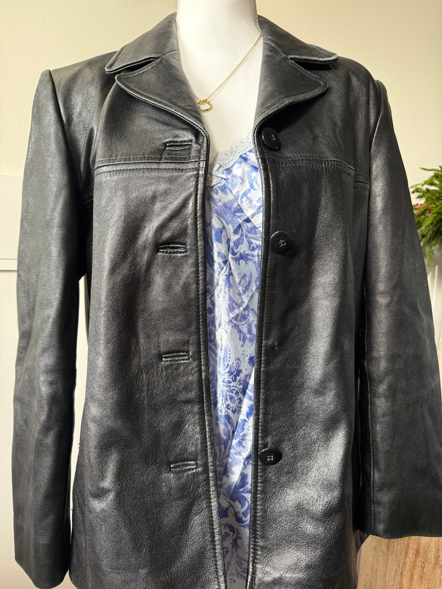 Kasper Black Leather Jacket
