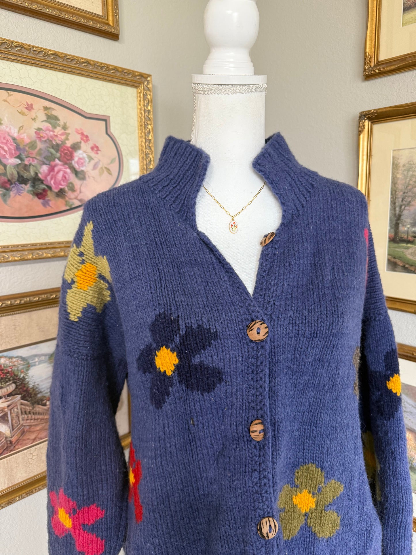 Daisy Knit Handmade Cardigan Sweater