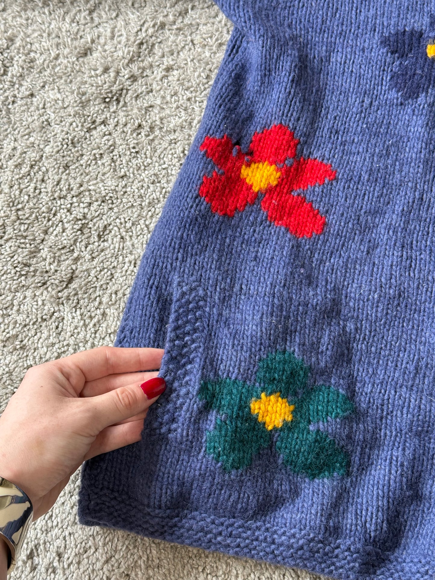 Daisy Knit Handmade Cardigan Sweater