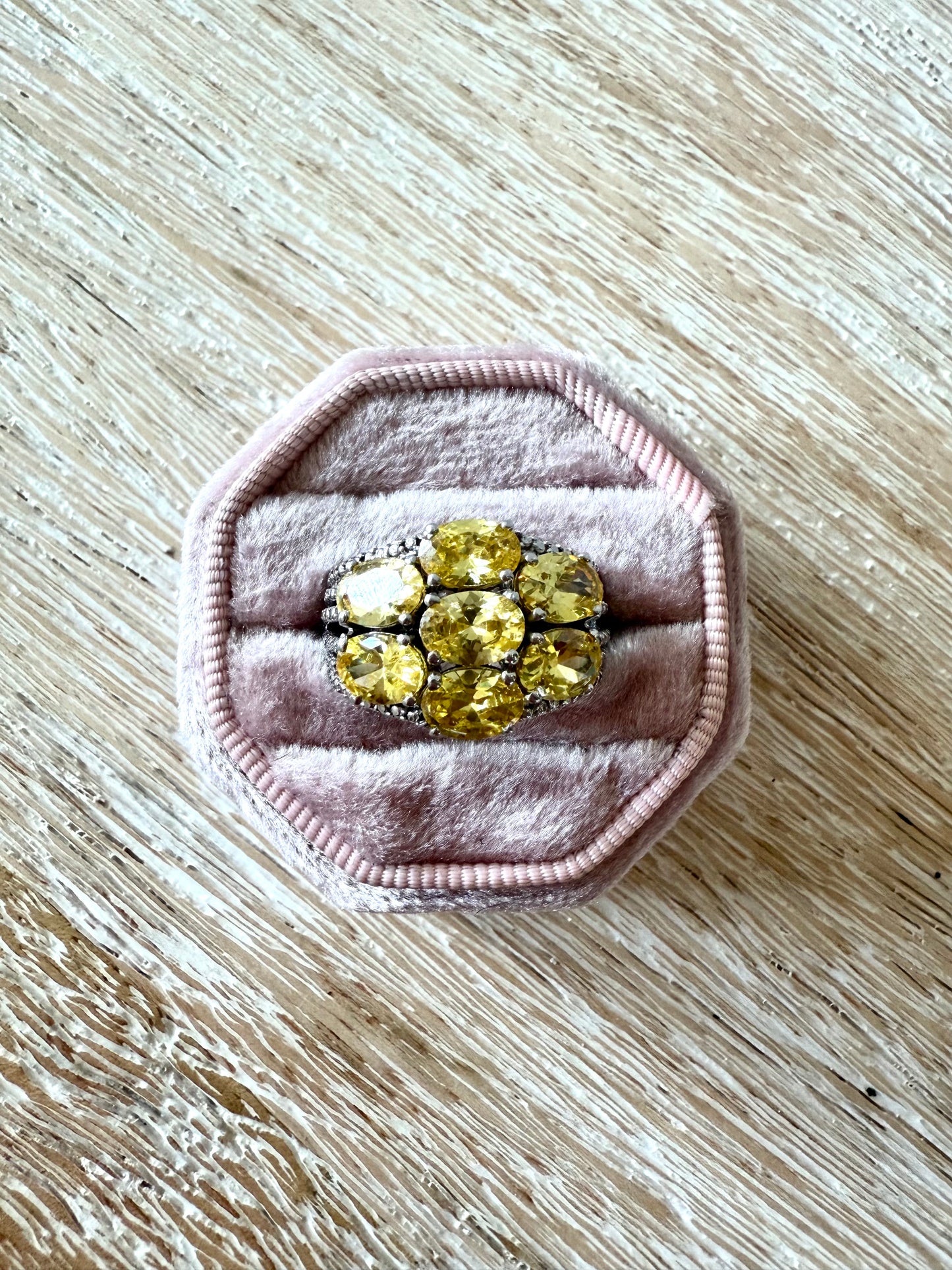 Steel Yellow Citrine Ring (7.5)