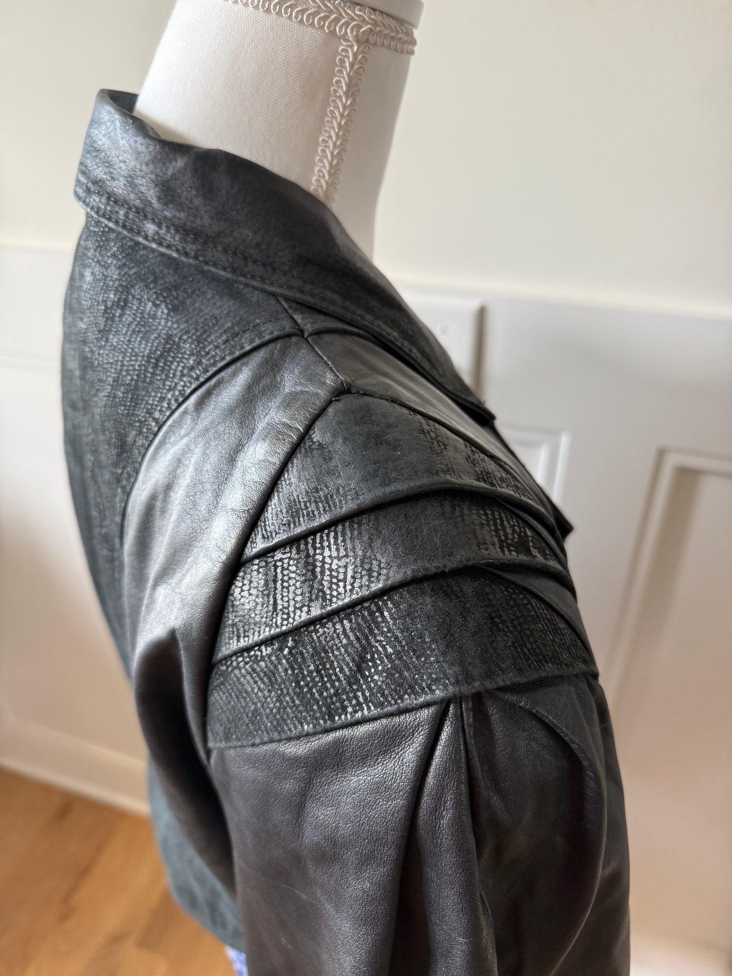 G-III Cropped Leather Jacket