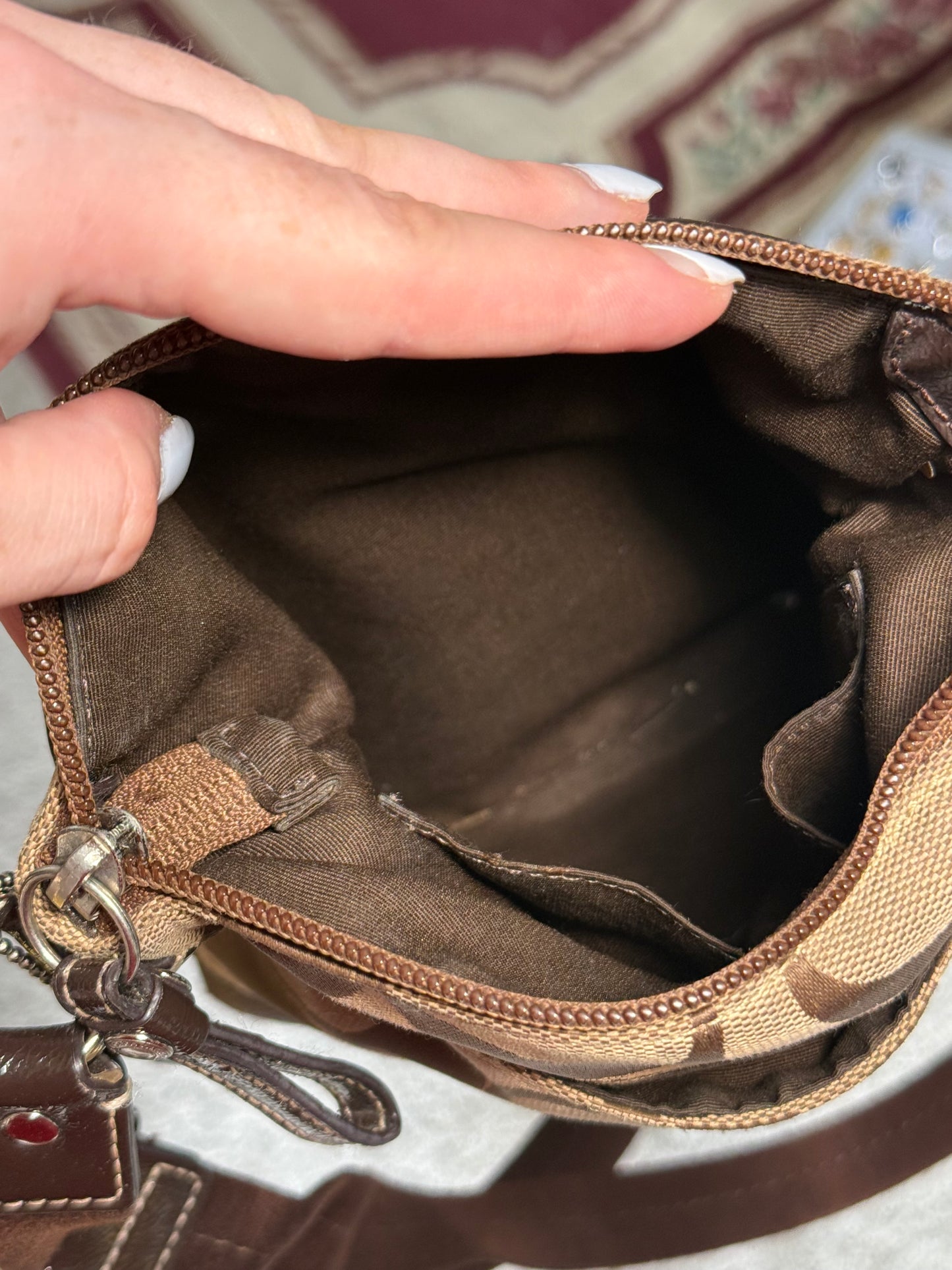 Coach Monochrome Brown Adjustable Crossbody Bag