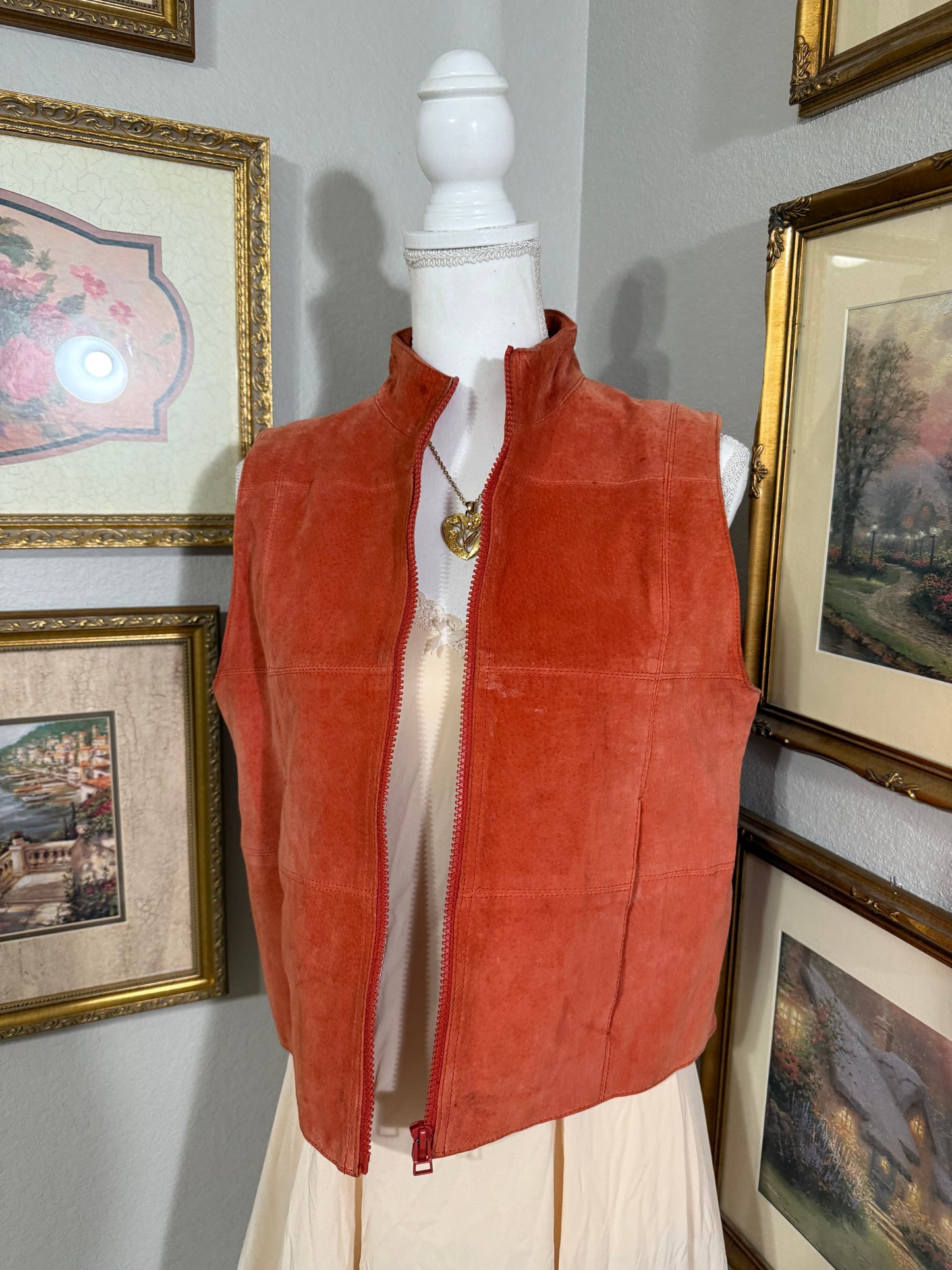 Orange Suede Vest
