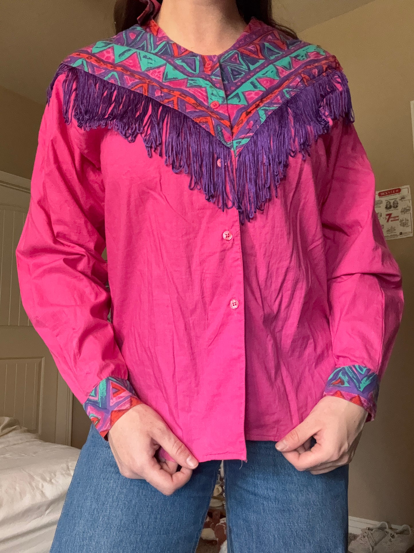 Vintage Pink Western Top