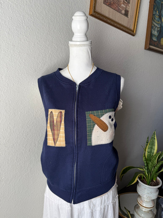 Snowman Patchwork Vest