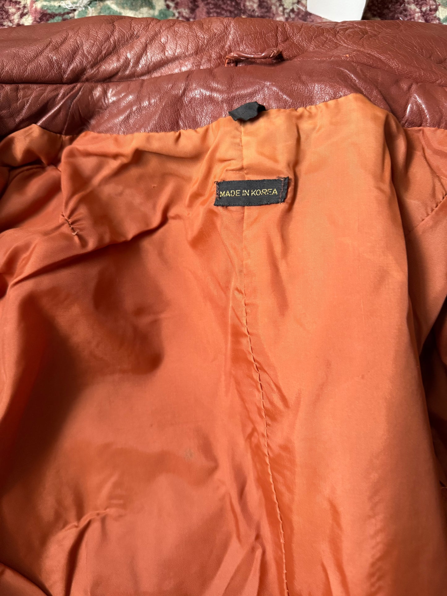 70s Rust Leather Coat