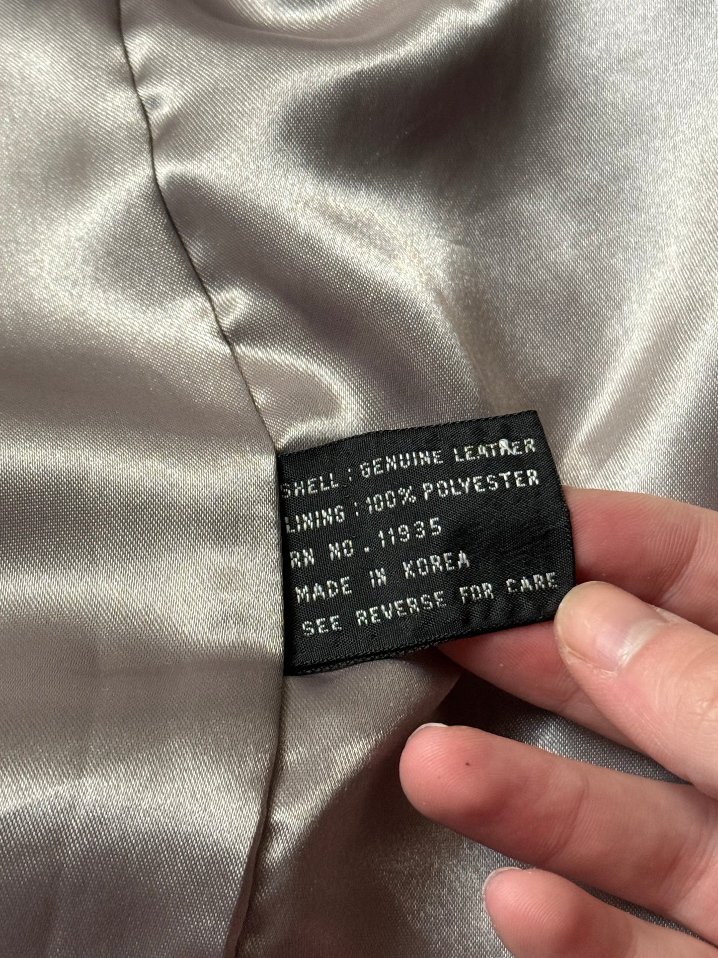 Gray Leather Trench Coat