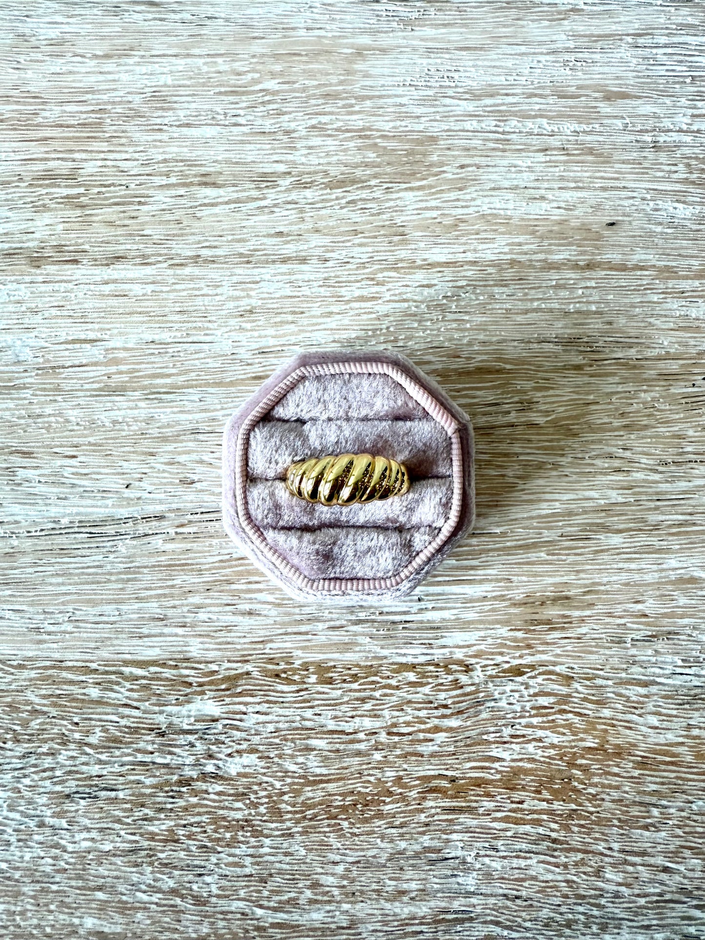 Sterling Croissant Ring - Gold Plated (8-8.25)