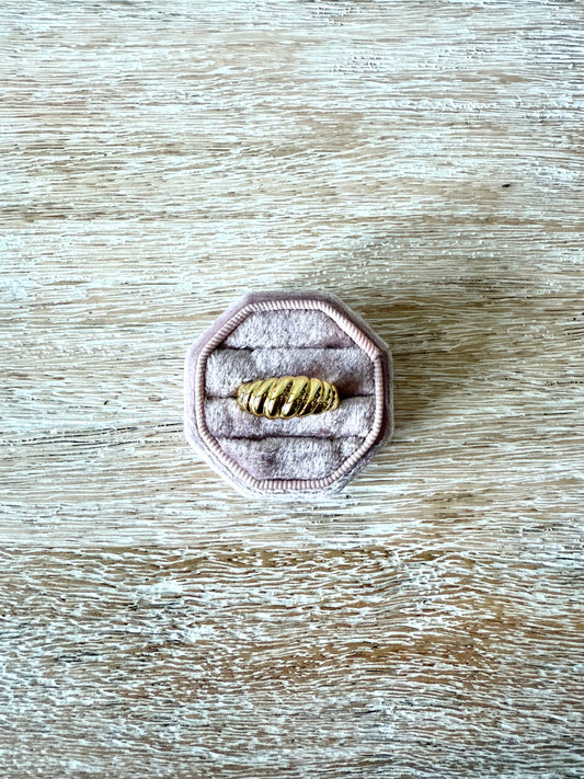 Sterling Croissant Ring - Gold Plated (8-8.25)