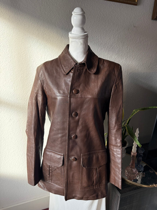 Kulka Brown Leather Coat