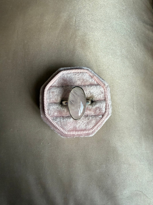 Sterling Rose Quartz Ring (6.5-7)