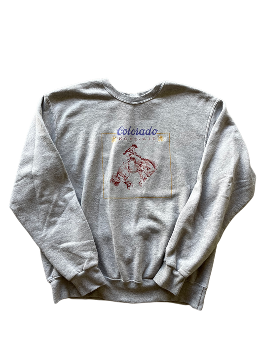 (L) Gray Crewneck Colorado Kool-Aid