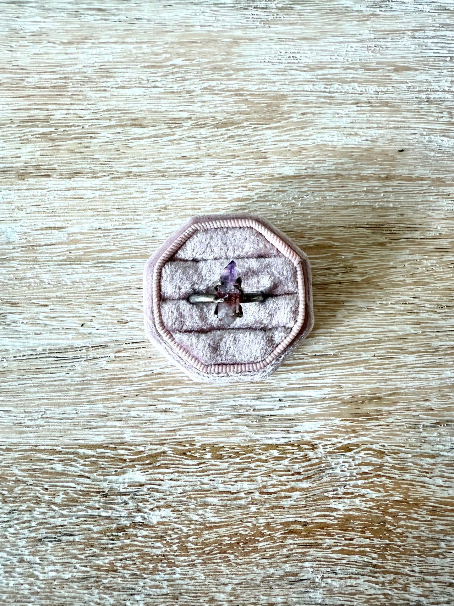 Sterling Amethyst Stone Ring (8.25)