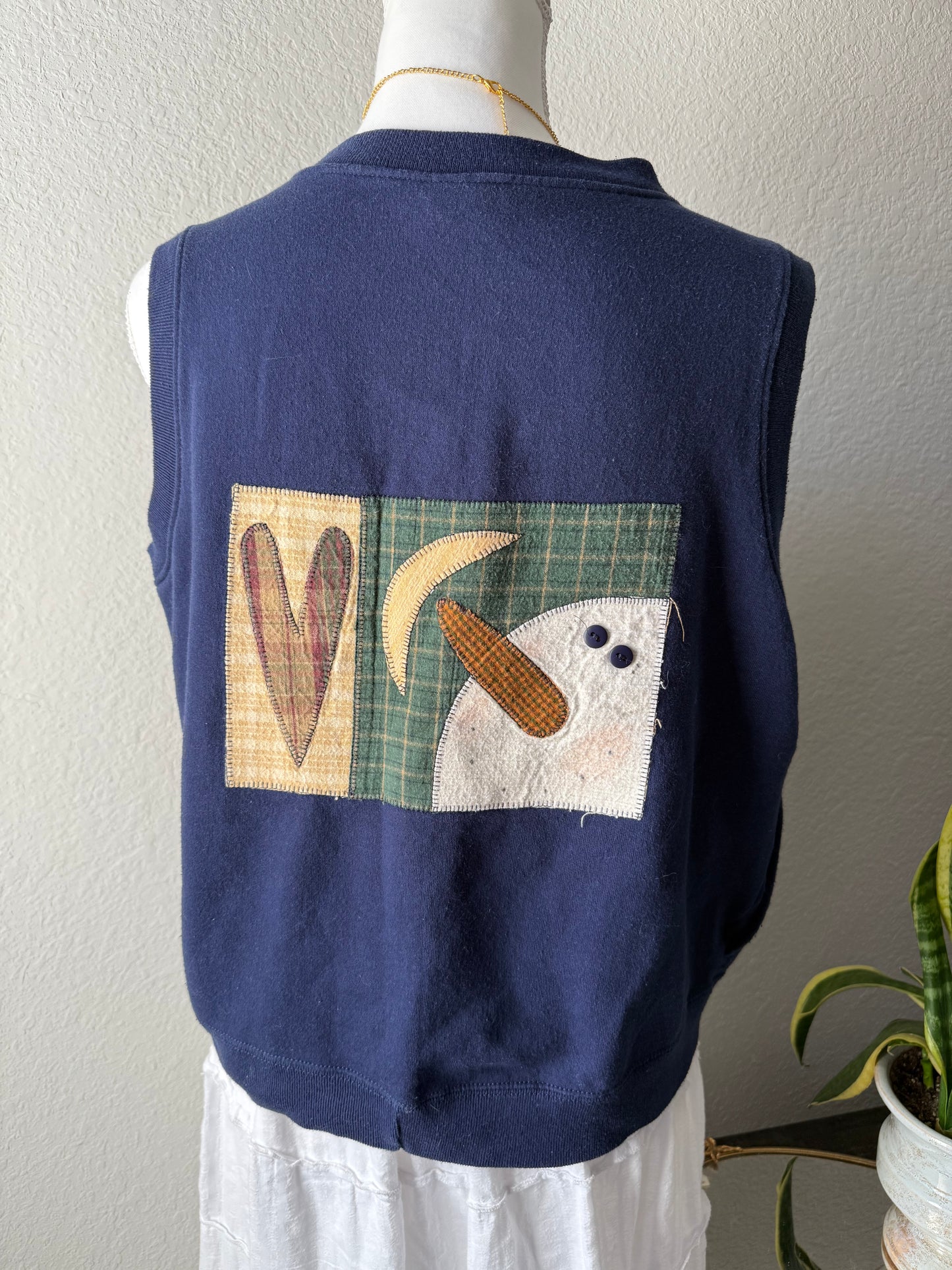 Snowman Patchwork Vest