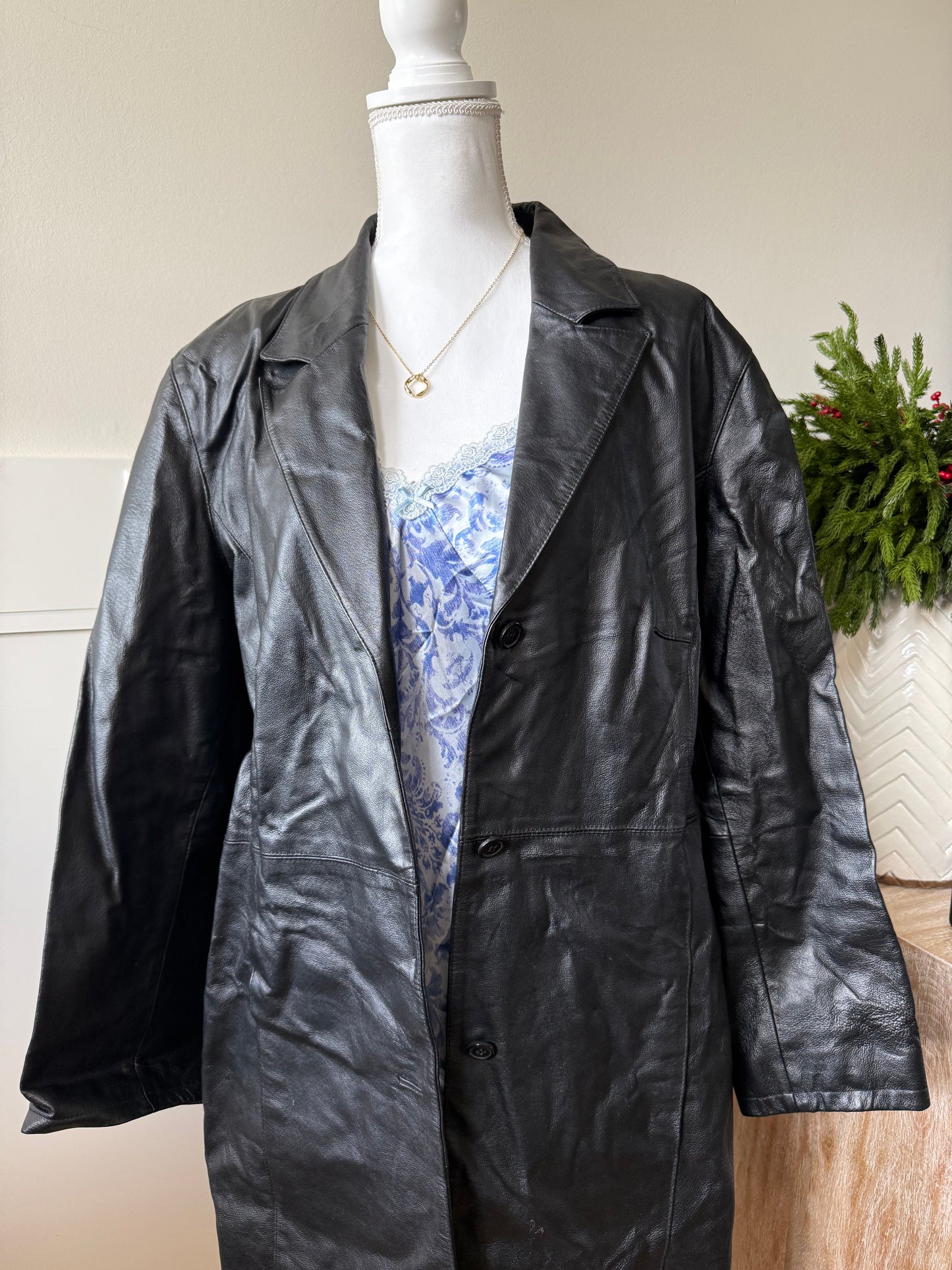 Black Leather Trench