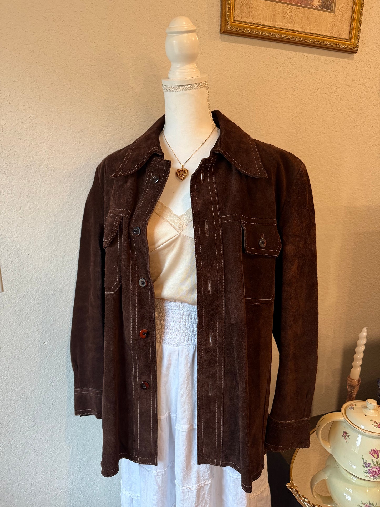 Brown Genuine Suede Jacket