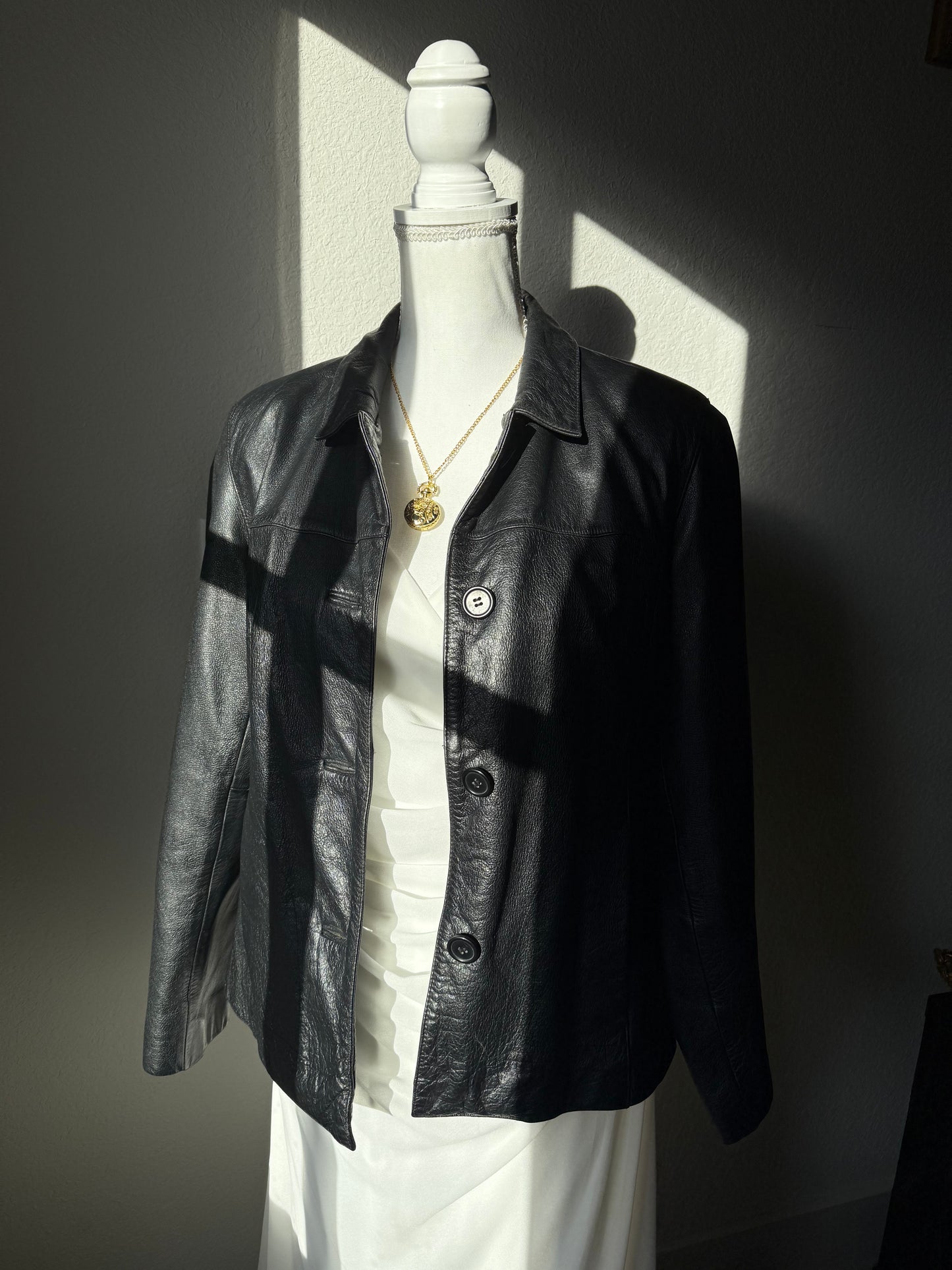 Outbrook Black Leather Coat