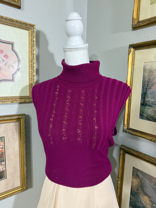 Purple Beaded Sweater Vest