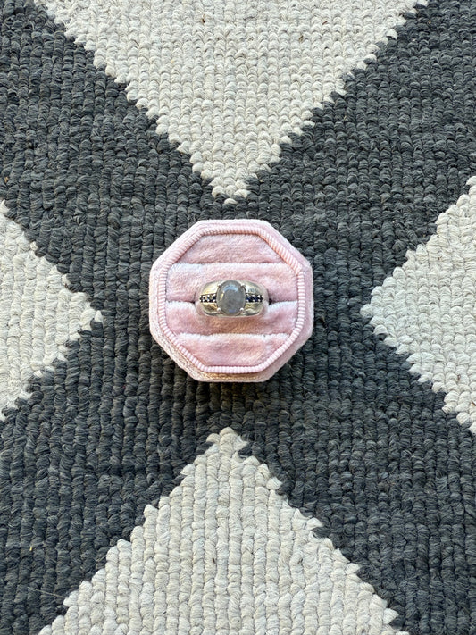 Sterling Gray Stone Band With Sapphires (7)