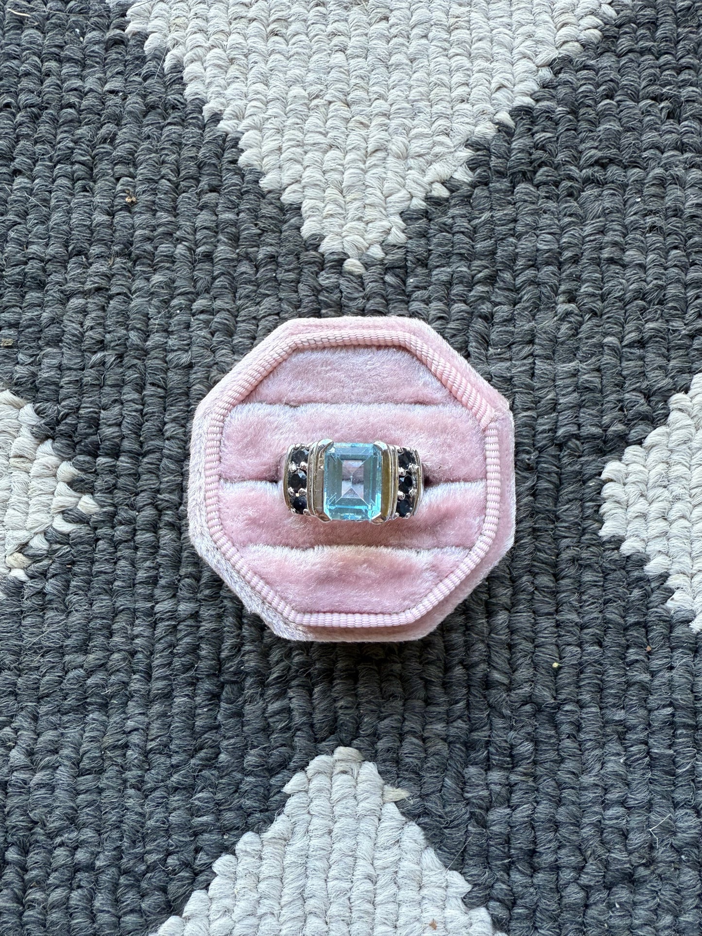 Sterling Light Blue Ring (6.75)