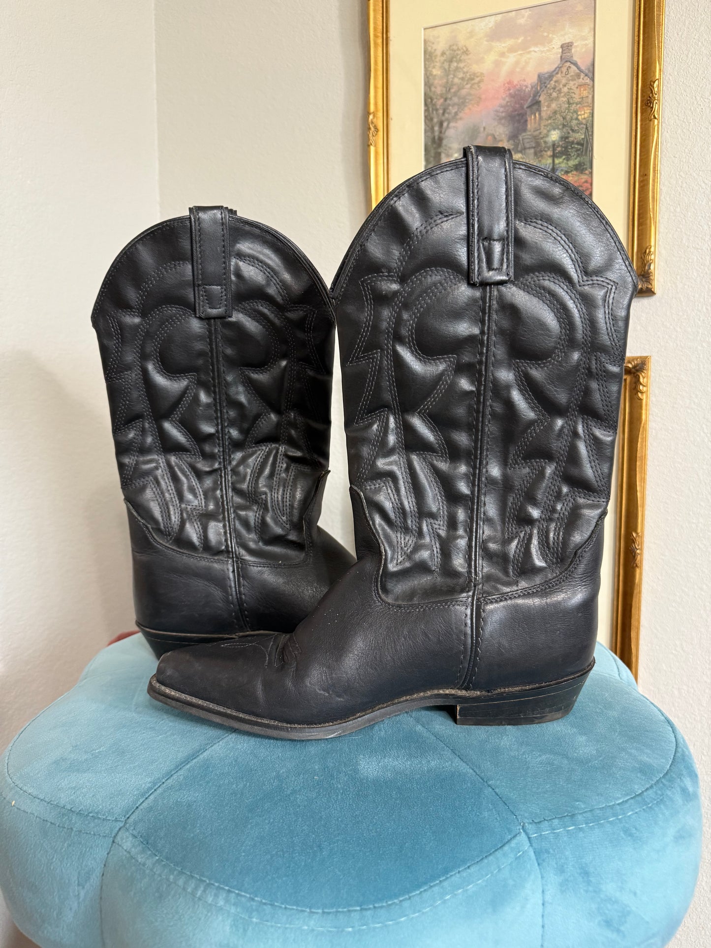Vintage Capezio Black Western Cowboy Boots