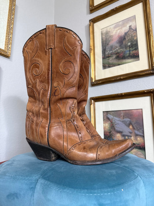 Stetson Brown Leather Western Cowboy Boots