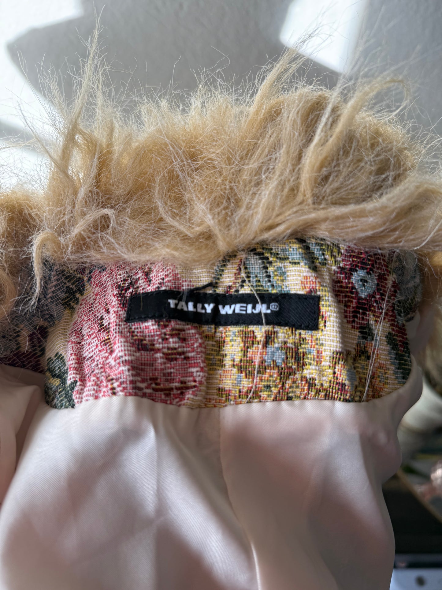 Fur Lined Floral Tapestry Coat