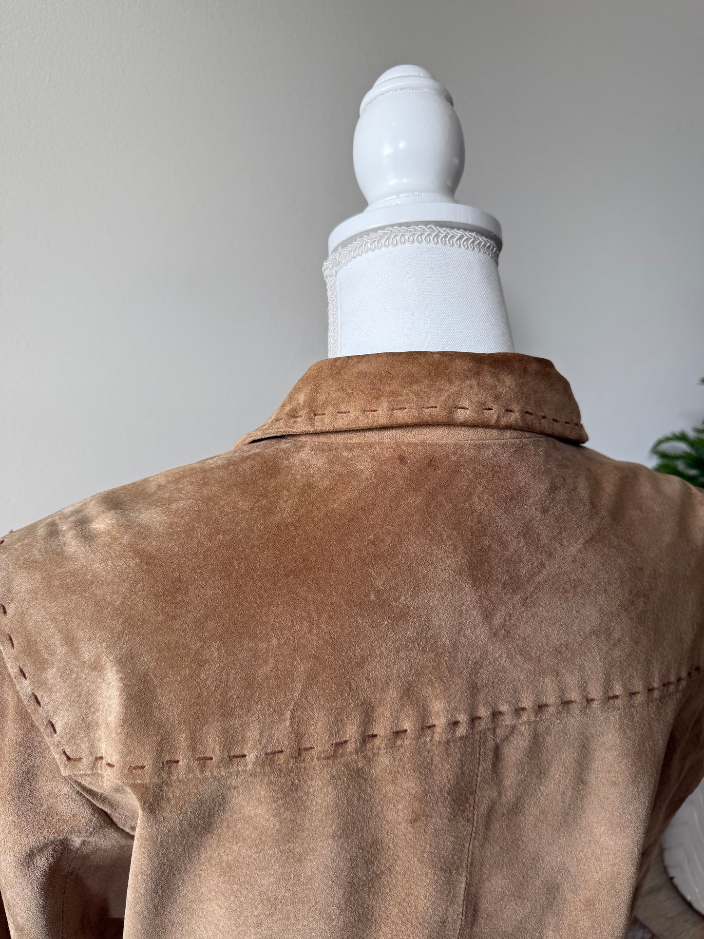 Brown Suede Button Up Jacket