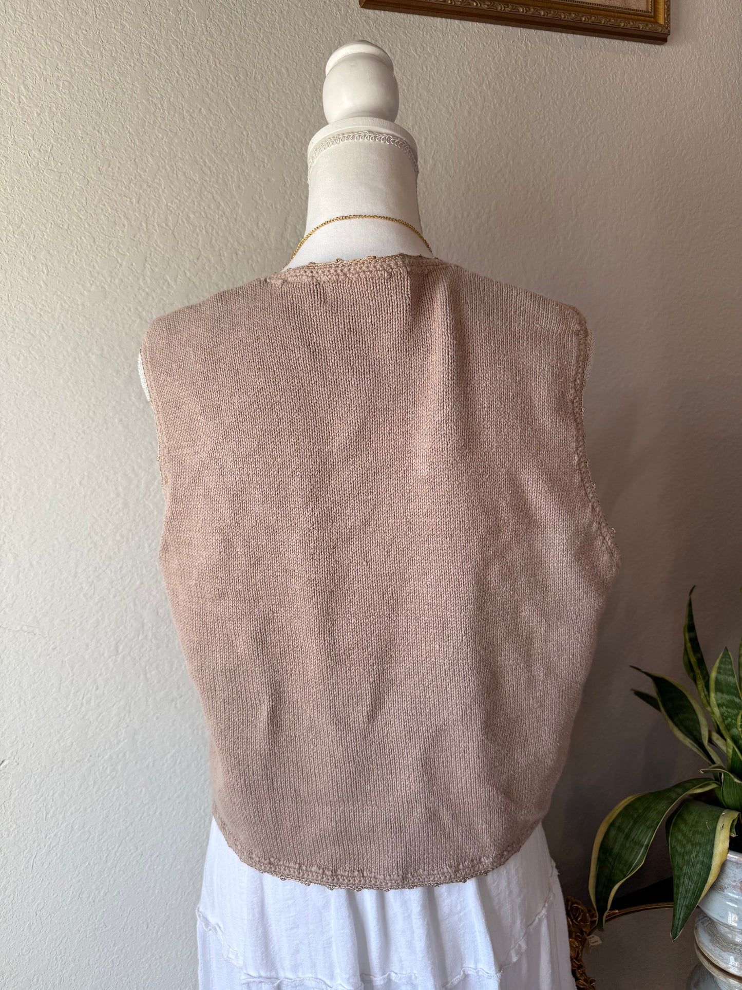 Brown Embellished Vest