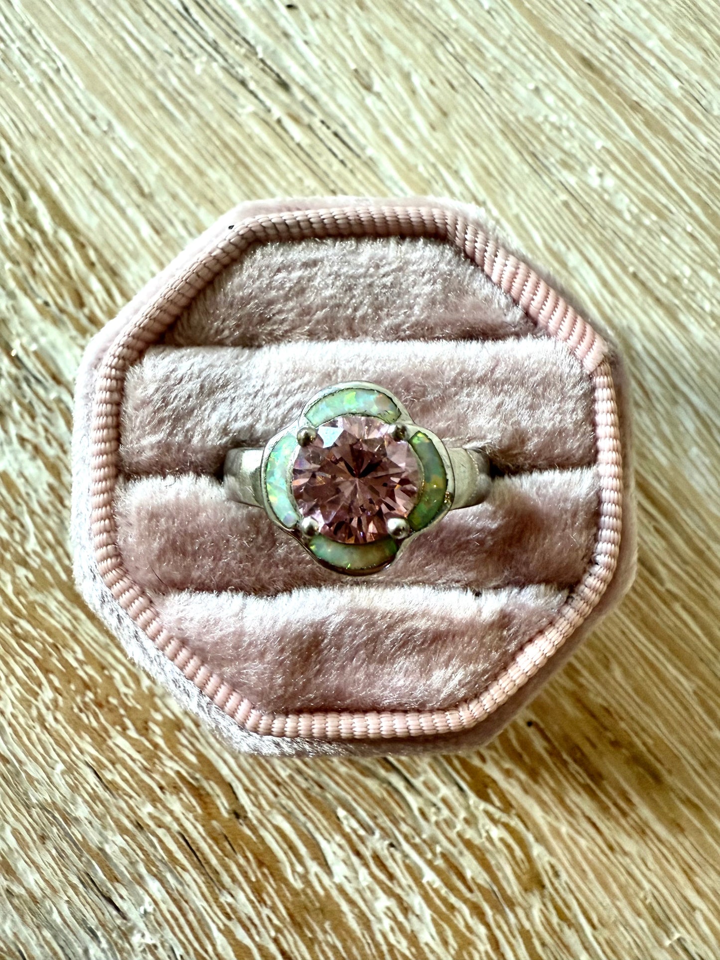 Sterling Pink Opal Ring (8.75)