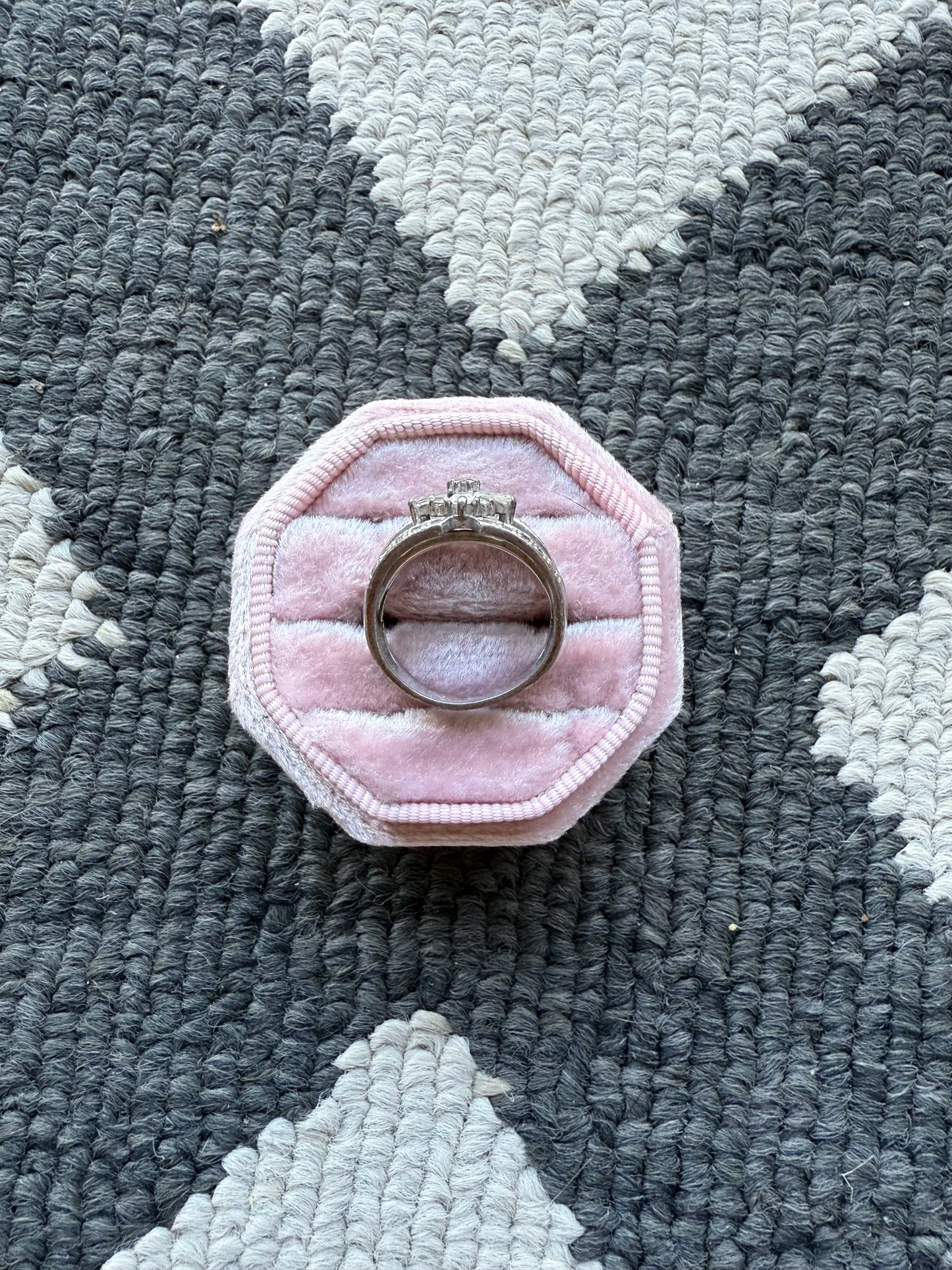 Sterling Crystal Flower Ring (5.5)