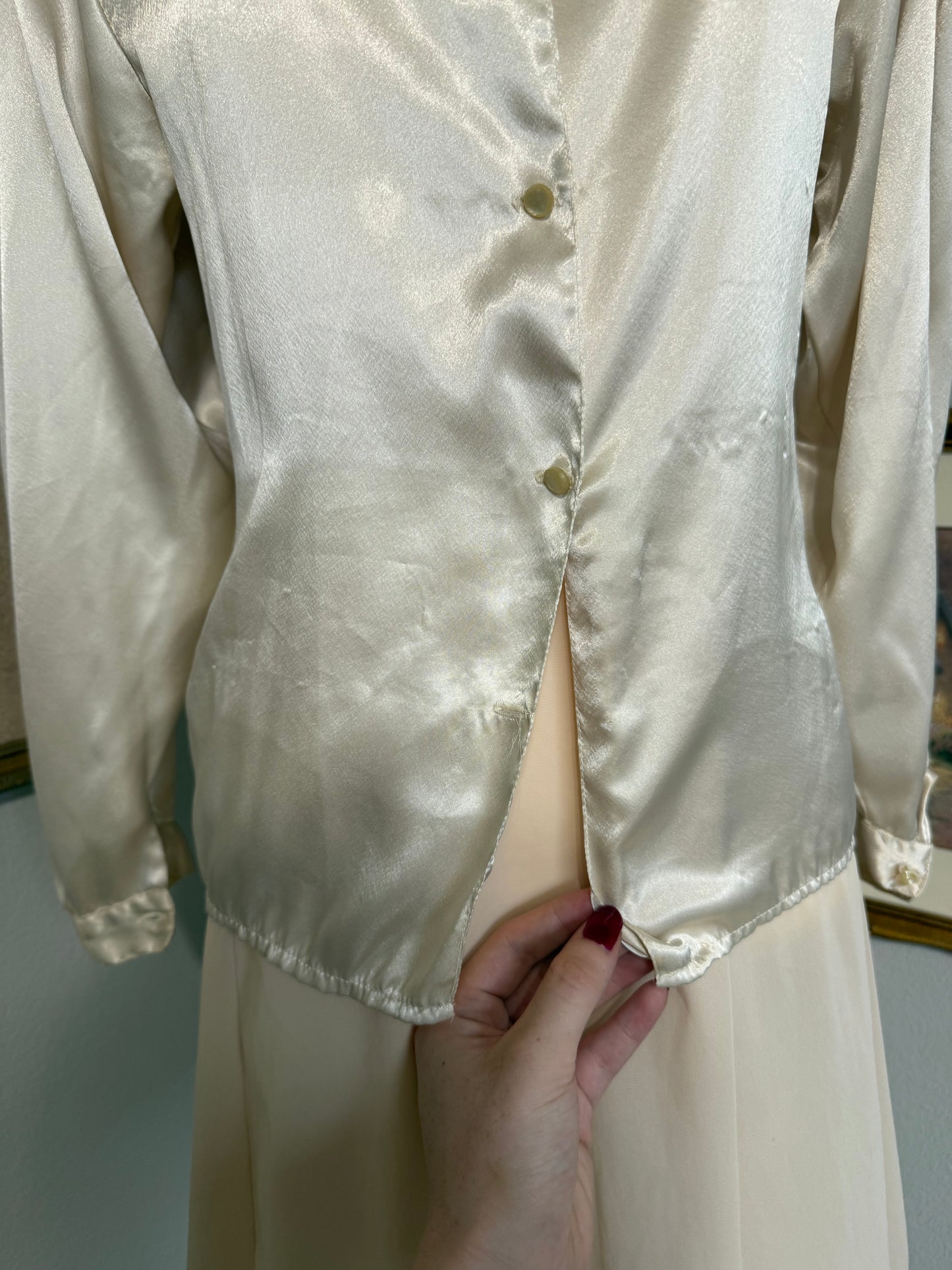 White Silk Lace Top