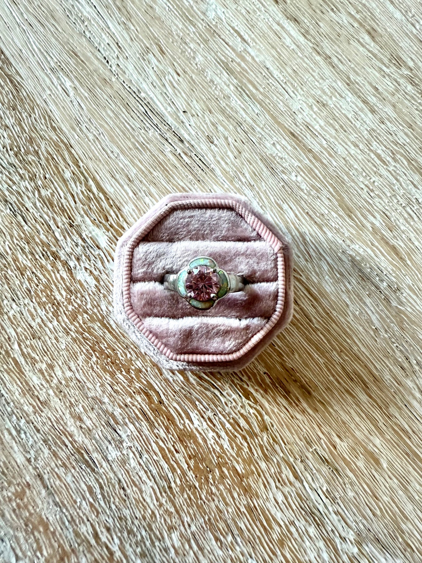 Sterling Pink Opal Ring (8.75)