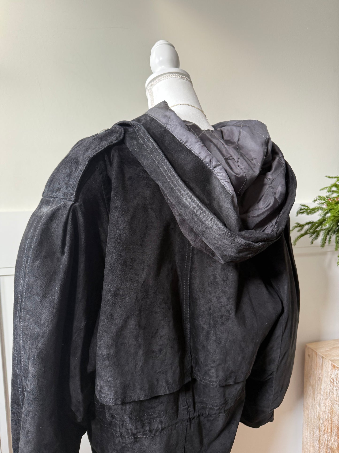 G-III Suede Hooded Trench