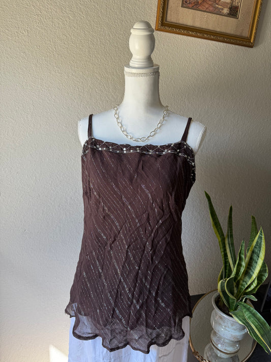 XL - Sparkly Brown Tank