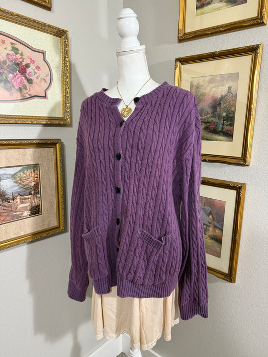 Purple Vintage Chunky Knit Sweater