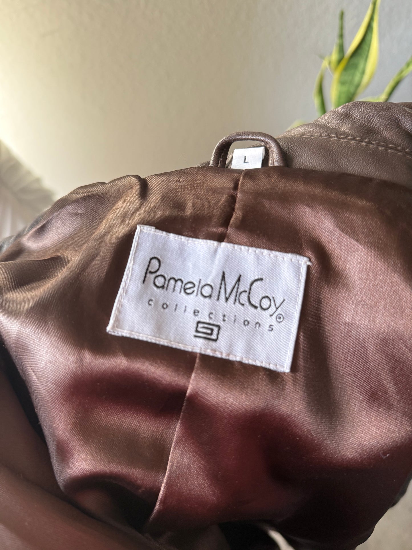 Brown Pamela McCoy Leather Jacket