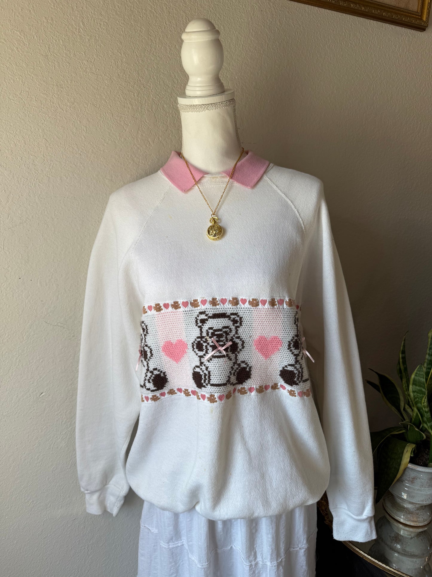 Teddy Bear Collared Sweater