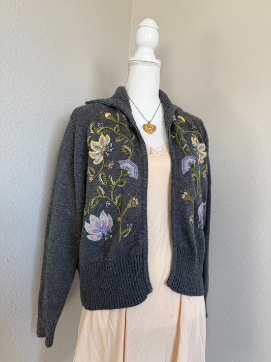 Tiara Floral Embroidered Cardigan