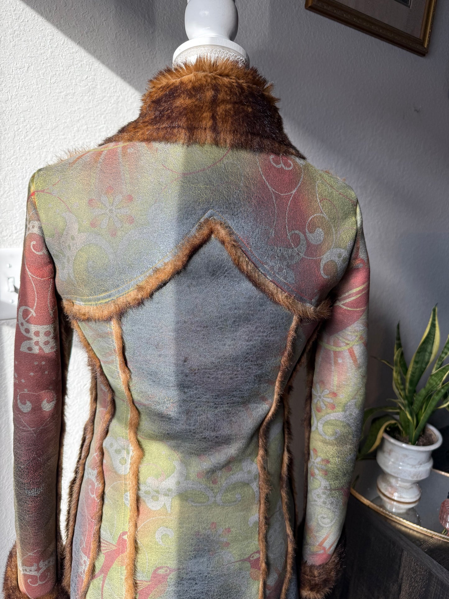 Fur Lined Colorful Coat