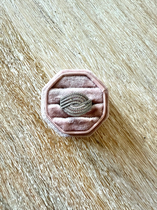 Sterling Rhinestone Wave Band (7.75)