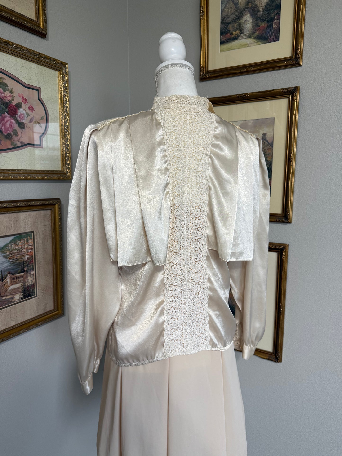 White Silk Lace Top