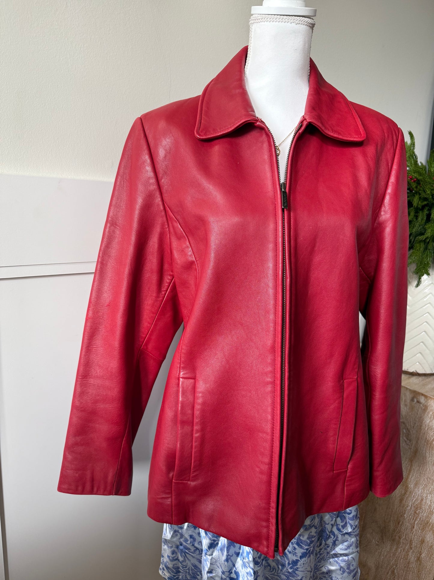 Liz Claiborne Red Leather Jacket