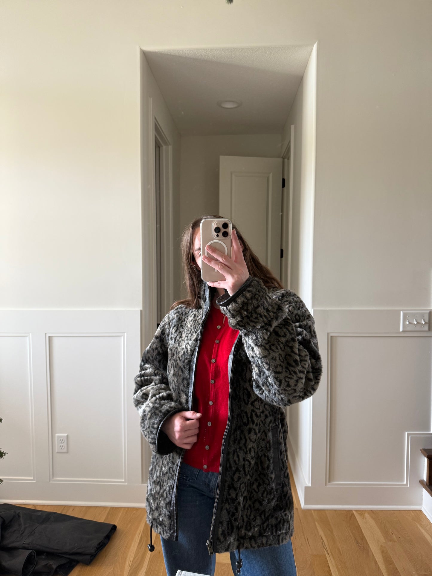 Reversible Faux Fur & Leather Coat