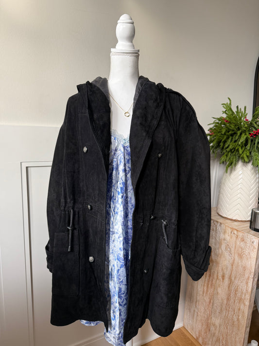 G-III Suede Hooded Trench