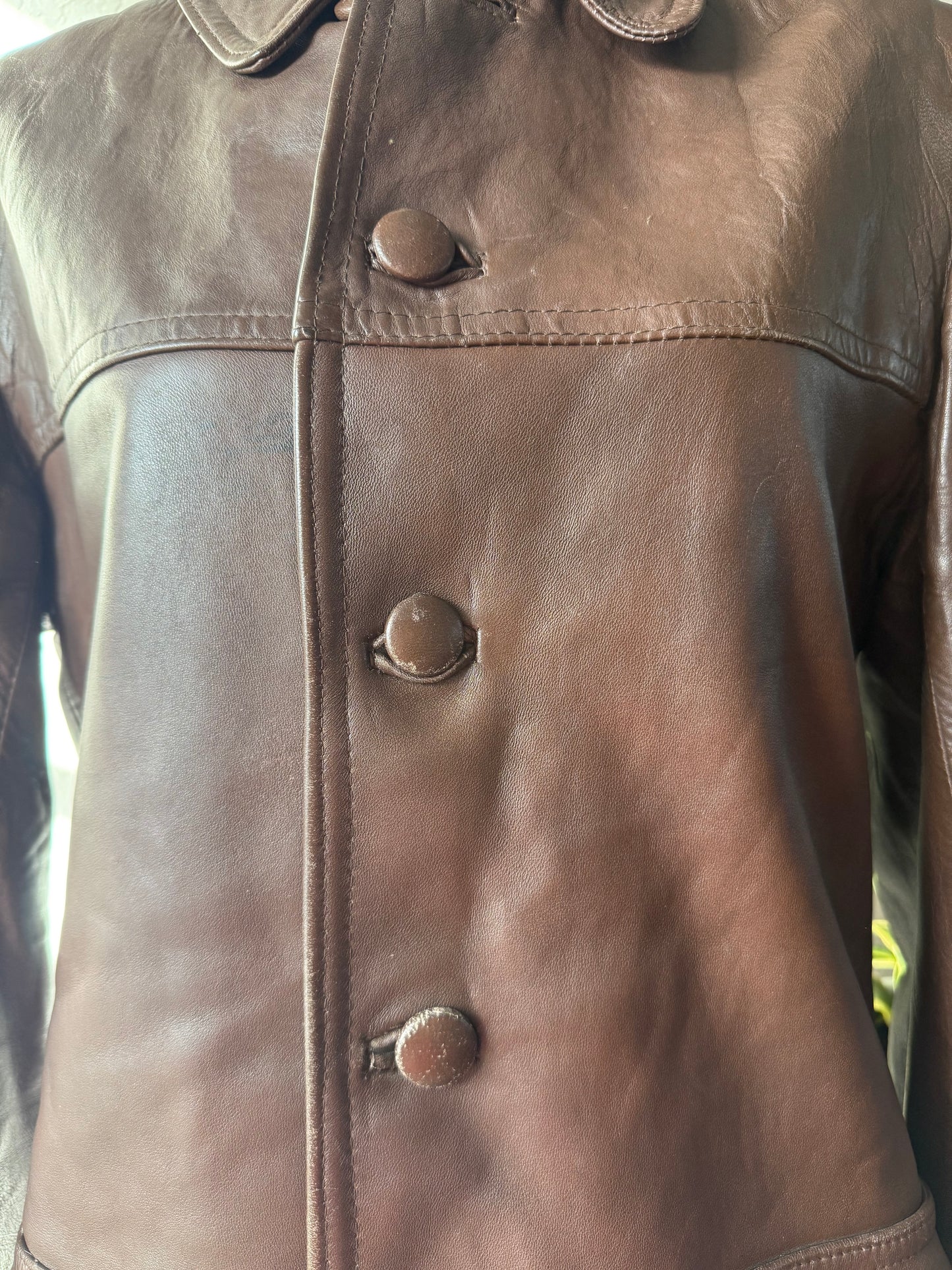 Kulka Brown Leather Coat